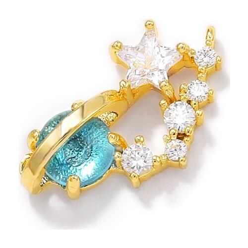 Factory wholesale Gold Color Brass and Zircon Charms Pendants Necklace and Bracelet Earring Diy Jewelry Accessories