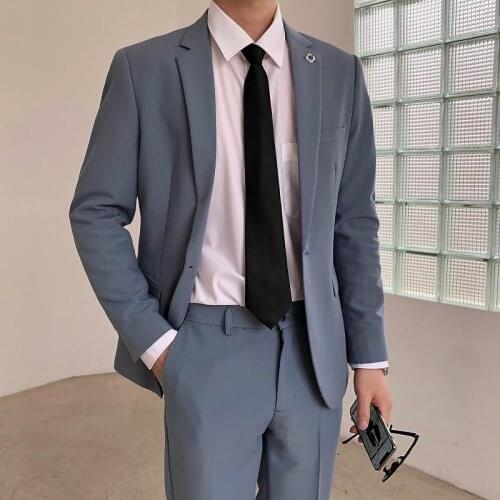 In Stock Mens Tuxedo Groom Suits Peaked Lapel One High Quality Business Prom Party Blazer Jacket (Jacket+Pants)