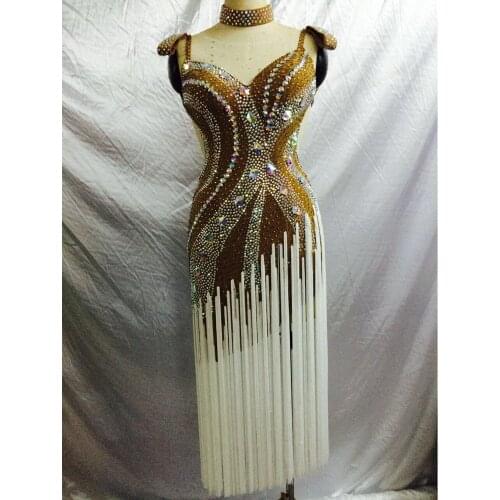 Latin dance dress adult latin dance dress women latin dress rhinestone salsa dress ChaCha dance costume tango dress
