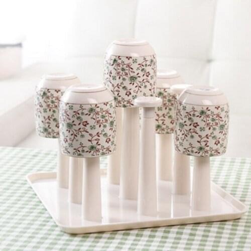 Water Draining Cup Holder Household Water Cup Rack Living Room Kitchen Organizer and Storage Drying Rack Water Mug Draining