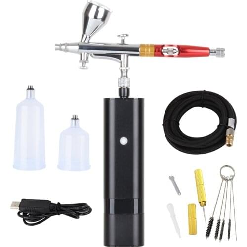 Portable Airbrush Kit Dual Action High Pressure With Hose For Painting Tattoo Cake Decoration Model Nail Make-up Barber Carspray