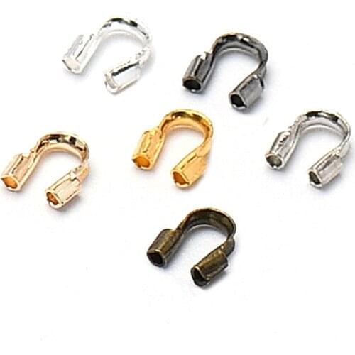 4mm Wire Protectors Wire Guardian Protectors loops U Shape Accessories Clasps Connector For Jewelry Making 100pcs/Lot