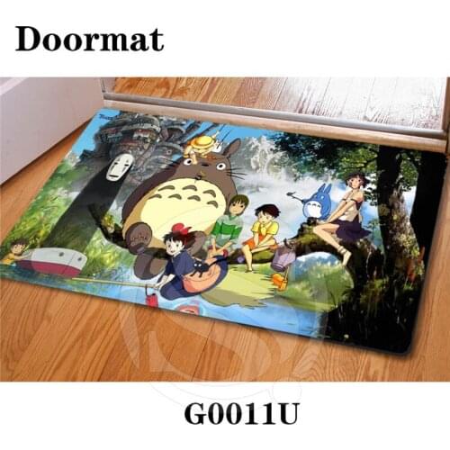 Drop Shipping Custom ghibli Top Craft DoorMat Art Pattern Printed Carpet Floor Hall Bedroom Cool Pad Fashion Rug SQ0626
