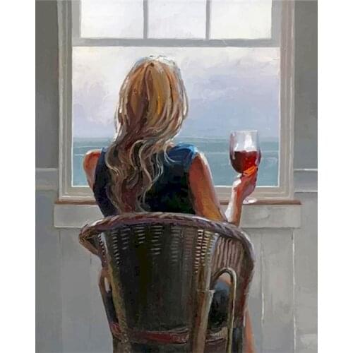 GATYZTORY Frame Beauty Drinking Diy Digital Painitng By Numbers Acrylic Picture Wall Art Gift For Home Decoration 40x50cm Arts