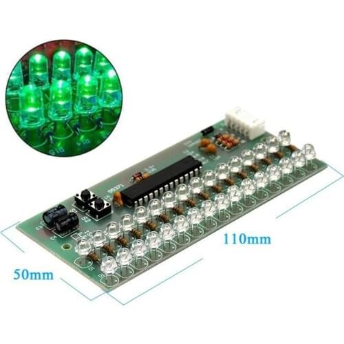 DC 8V-12V MCU Adjustable LED VU Level Meter Indicator Audio Amplifier Module Dual Channel 16 LED Light Lamp