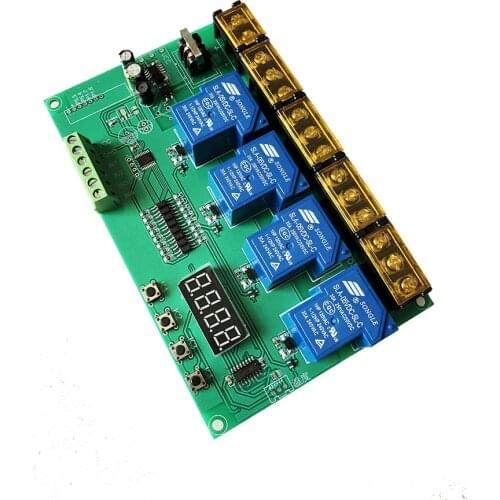 Taidacent 30A 4 Ch High Power Relay Switch Dual Motor Control Timer Relay Self-locking Interlock Cycle Programmable Relay Module