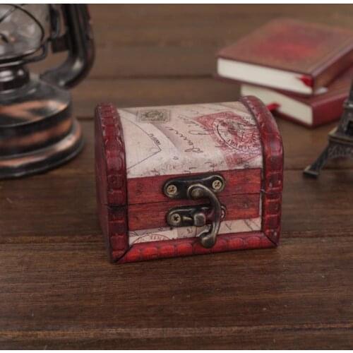 Retro Makeup Organizer Wooden Box Jewerly Storage Box Vintage Flower Cosmetic Holder Nostalgic Essential Oil Treasure Box SN342