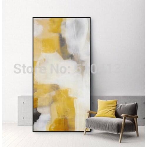 Handmade beautiful yellow oil painting home decoration Abstract landscape on Canvas Hand-painted Wall Art for room no framed