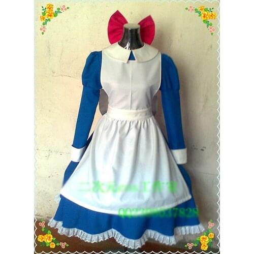 Mad Father Aya Drevis Dress Cosplay Costume blue dress with hair accessory 11