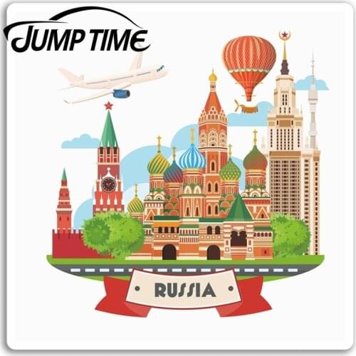 Jump Time for Russia Vinyl Stickers Moscow Travel Fun Sticker Laptop Luggage Truck Window Bumper Decal Waterproof Accessories