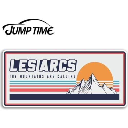 Jump Time for Retro Les Arcs Vinyl Stickers Ski Snow Sticker Laptop Luggage Window Decal Waterproof Car Accessories
