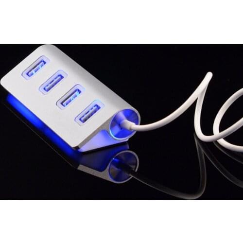 High quality led Mini 4 Port HUB High Speed USB 2.0 Splitter Adapter Hub with Cable For Macbook PC Laptop