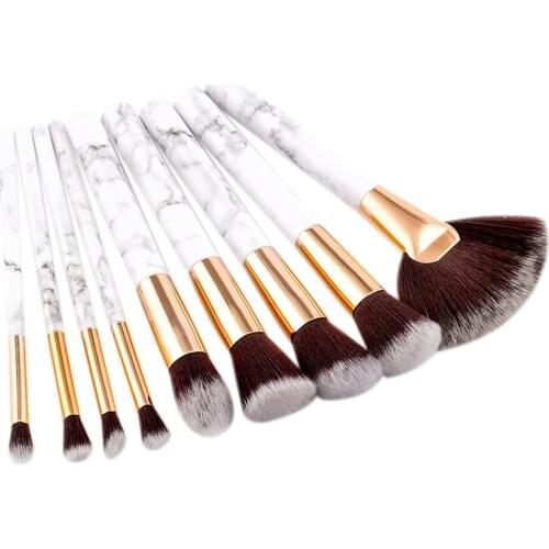 1/10pcs Marble Patten Makeup Brush Set For Cosmetic Powder Foundation Eyeshadow Lip Make Up Brushes Set Beauty Tool Maquiagem