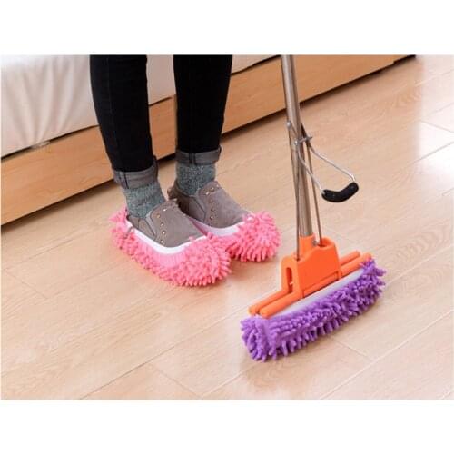 2Pcs Dust Mop Slippers Microfiber Chenille Floor Dust Cleaning Socks Shoe Lazy House Polishing Bedroom Footwear
