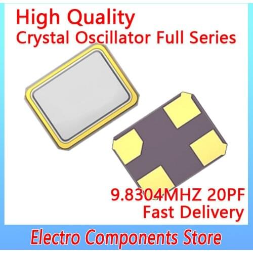 10PCS Quartz Crystal Resonator Passive Oscillator YSX321SL 4Pin 3225 Passive SMD Crystals 3.2X2.5mm 9.8304MHZ 20PF ±10PPM 150Ω