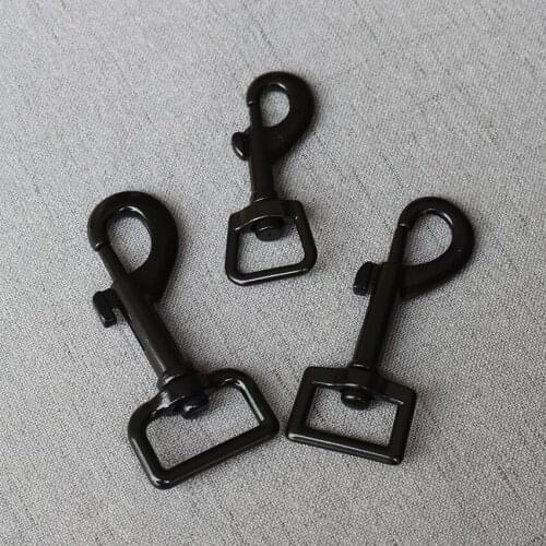 10 Pcs/Lot 15mm 20mm 25mm Black Snap Hook Metal Belt Buckle Bag Clasps Lobster Swivel Trigger Clip Dog Pet Leash Straps Belt