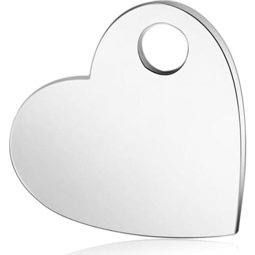 10pcs/lot 8*7.7mm Stainless Steel Heart Pendant Bracelet Charms DIY Crafting Jewelry Making Handicraft Accessories Wholesale