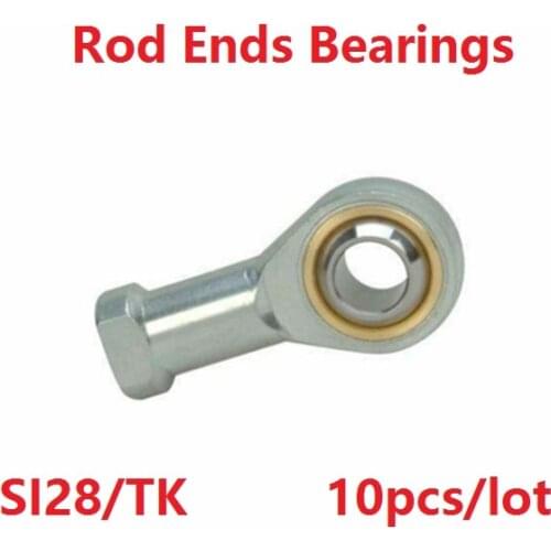 10pcs/lot SI28/TK 28mm High performanc Rod End Joint ball Bearing Internal Thread Metric Female Right /Left Hand Fish Eye