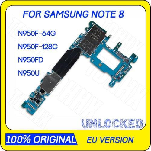 100% Tested Unlocked Logic Board for Samsung Note 8 N950U N950F / N950FD Motherboard 64GB Full Function Mainboard