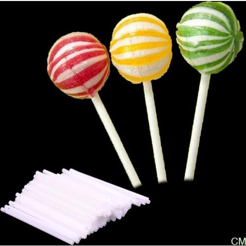 100pcs/pack Sugar Candy Lollipop DIY Mold Tool Safe Plastic Lollipop Stick Cake Pop Sticks For Chocolate
