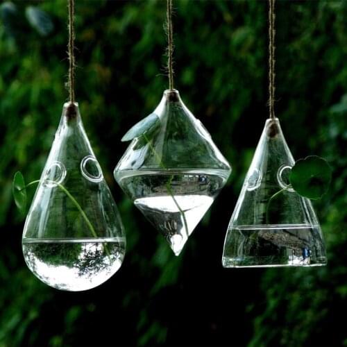 8pcs/pack Hanging Glass Terrarium Vase without hock Fashion Wedding Decorative Props Glass Vase Beautiful Glass Pendant