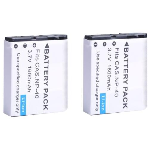 2Pcs NP-40 NP40 Camera Rechargeagle Battery for Casio EX-Z30/Z40/Z50/Z55/Z57/Z750 EX-P505/P600/P700 PM200 NP 40 NP40 CNP40