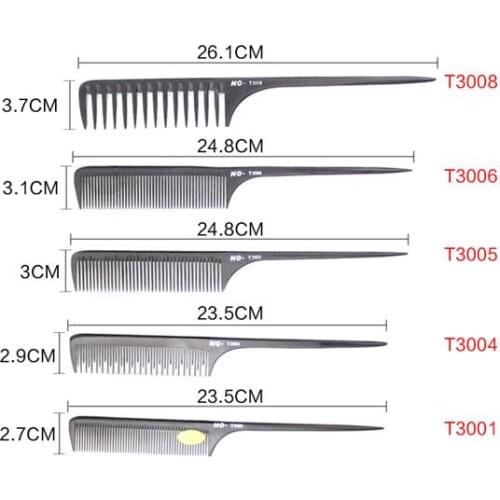 2pcs professional hair comb tail barber comb black hair comb