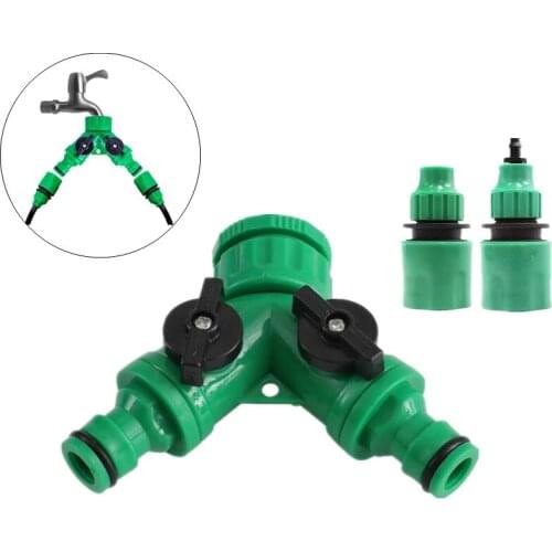 2PCS Y Type Tap Splitter with Quick Adapter for Microsprinler Hose Garden Irrigation Water Splitter Dripper Tubing Fittings