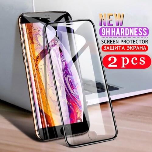 2PCS full cover tempered glass for iphone XR X XS MAX phone screen protector for iphone 11 pro Protective Film glass smartphone