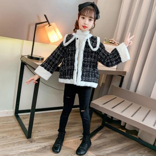 2020 Spring Autumn Warm Girls Padded Coat Baby Fashion Outwear Kids Brand Coat Plaid Children Thick Clothes 2 To 14 Yrs