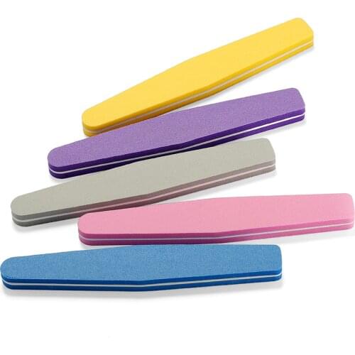 5pcs/lot Professional Nail Buffer Diamond Double Sided Sponge File 100/180 Washable Block Grinding Manicure Pedicure Art Tools