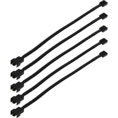 5 Pack Braided Sleeving 25CM TX4 4pin Connectors CPU PWM Fan Power Extension Cable,4 pin Molex Plug Backword 2 pin 3pin Case fan