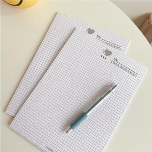 Korean Ins Love Grid Memo Pad B5 Simple Black White Loose-leaf Student Stationery Notebook Diary School Supplies Gift 30 Sheets