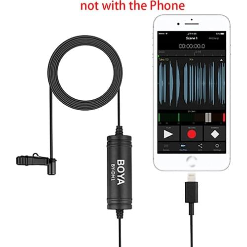 BOYA BY-DM1 Headset Microphone For iPhone Digital Lavalier Microphone for device for Lightning connector recording studio mic