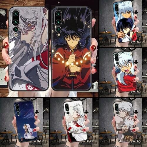 Anime Inuyasha Phone Case For Huawei P Mate P10 P20 P30 P40 10 20 Smart Z Pro Lite black soft funda trend bumper 3D back luxury
