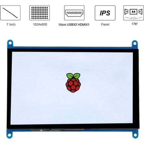 Demo Board Accessories Display Screen for Raspberry Pi HD IPS 1024 x 600 7 inch Backlight Switch USB Power Supply
