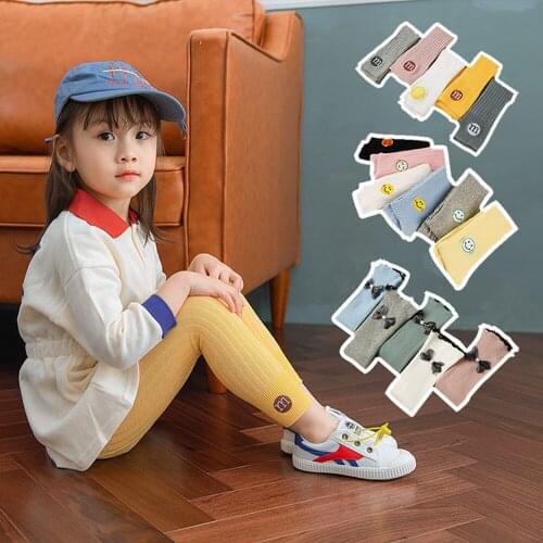 Children Baby Autumn Winter Tights Hot Baby Toddler Kid Girl Ribbed Stockings Cotton Warm Pantyhose Solid Color Knitted Tight