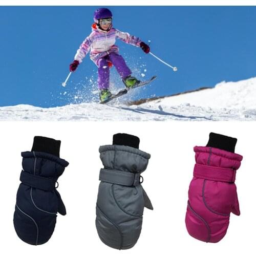 Kids Outdoor Winter Warm Ski Gloves Waterproof Snow Sports Snowboard Skiing Thickened Gloves For Children Mittens