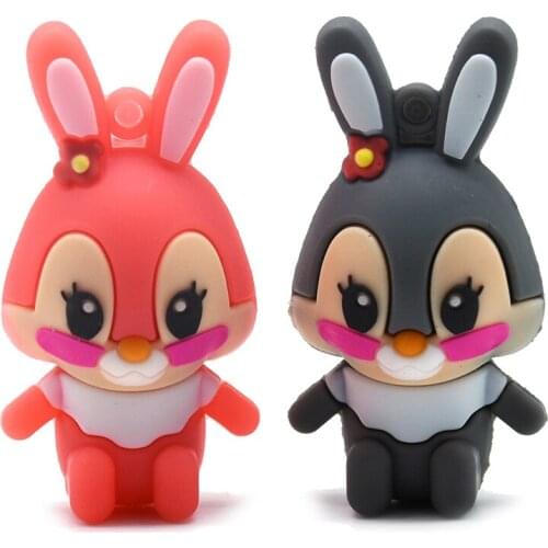 Usb flash drive 128GB 64GB 32GB 16GB 8GB 4GB Cartoon rabbit pendrive 256GB pink cute memory stck animal pen drive