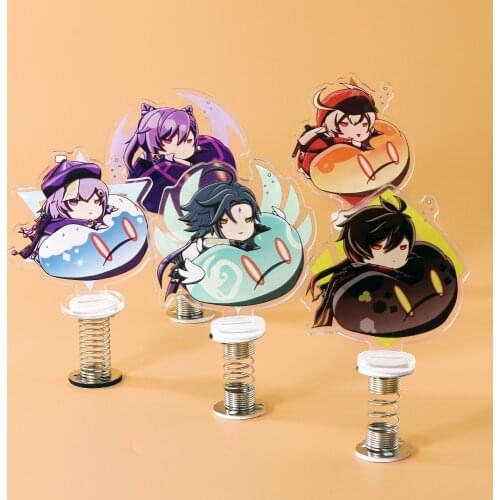 Genshin Impact Zhongli Xiao Childe Qiqi Keqing Cosplay Stands With Spring Gifts Collections