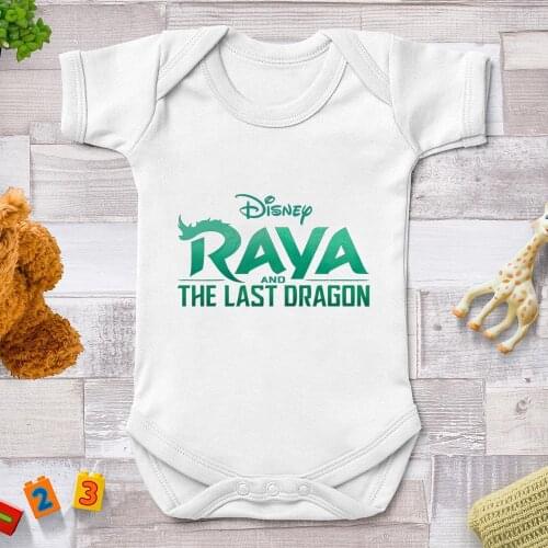 Disney Princess Baby Rompers Baby Boys Girls Clothes Super Soft White Infant Bodysuits Harajuku Raya And The Last Dragon Onesie