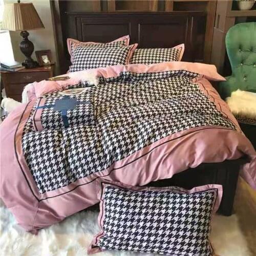 Four piece set of all cotton cotton stitching Egyptian cotton Chiffon bedding on thickened grinder