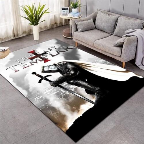 Knights Templar cavalier Carpet Soft Flannel 3D Print Rug Parlor Mat Area Rug Anti-slip Large Carpet Rug Living Room Decor 012