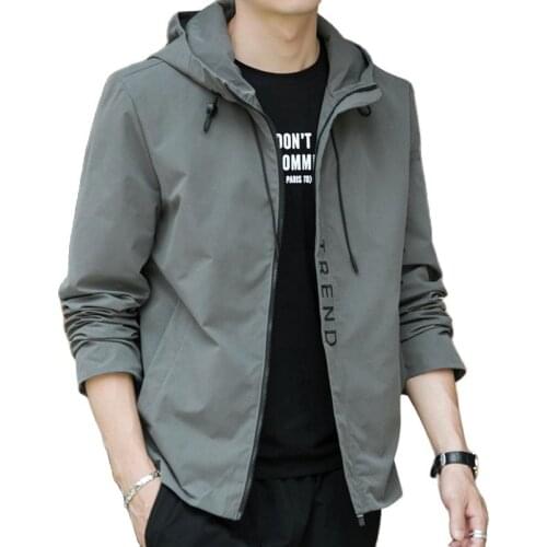 Mens Jacket Fashion Spring Autum Casual Streetwear Hoodie Jacket Men Sports Outdoor Windbreaker Coat Male Outwear Mens