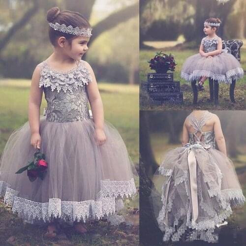 Summer Boho Girl Dresses For Vintage Performance Costumes Jewel Neck Lace Appliques Kids First Communion Birthday Ball Pageant