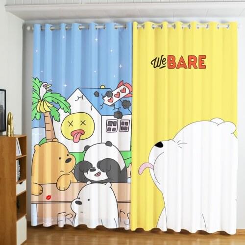 Cartoon Cartoon Childrens Personality Curtain Living Room Floor Window Bedroom Bay Window Shading Cloth Graphic Customization
