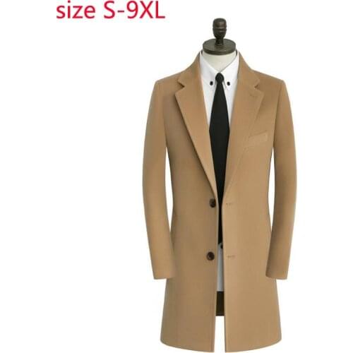 2019New Arrival Fashion Winter Double Sided Wool Overcoat Men Long Style Coat Casual Thick Mens super large size S-6XL7XL8XL9XL