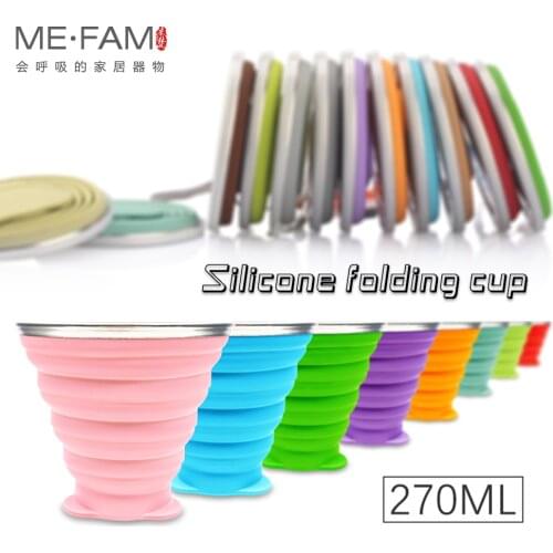 New Outdoor Travel Retractable Silicone Fold Cup With Lid Telescopic Sport Collapsible Mini Drinking Water Cup Portable Set Of 4