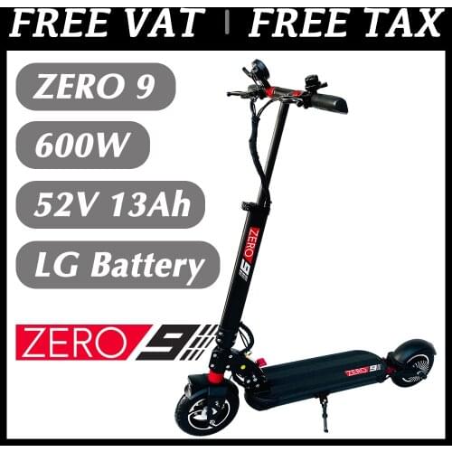 VAT Exemption ZERO 9 Electric Scooter Single Motor 52V 13Ah LG Rear 600W Two Wheel Kickscooter Original
