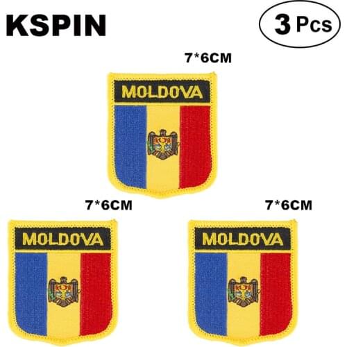 Moldova Shiled Shape flag patches national flag patches for Cothing DIY Decoration